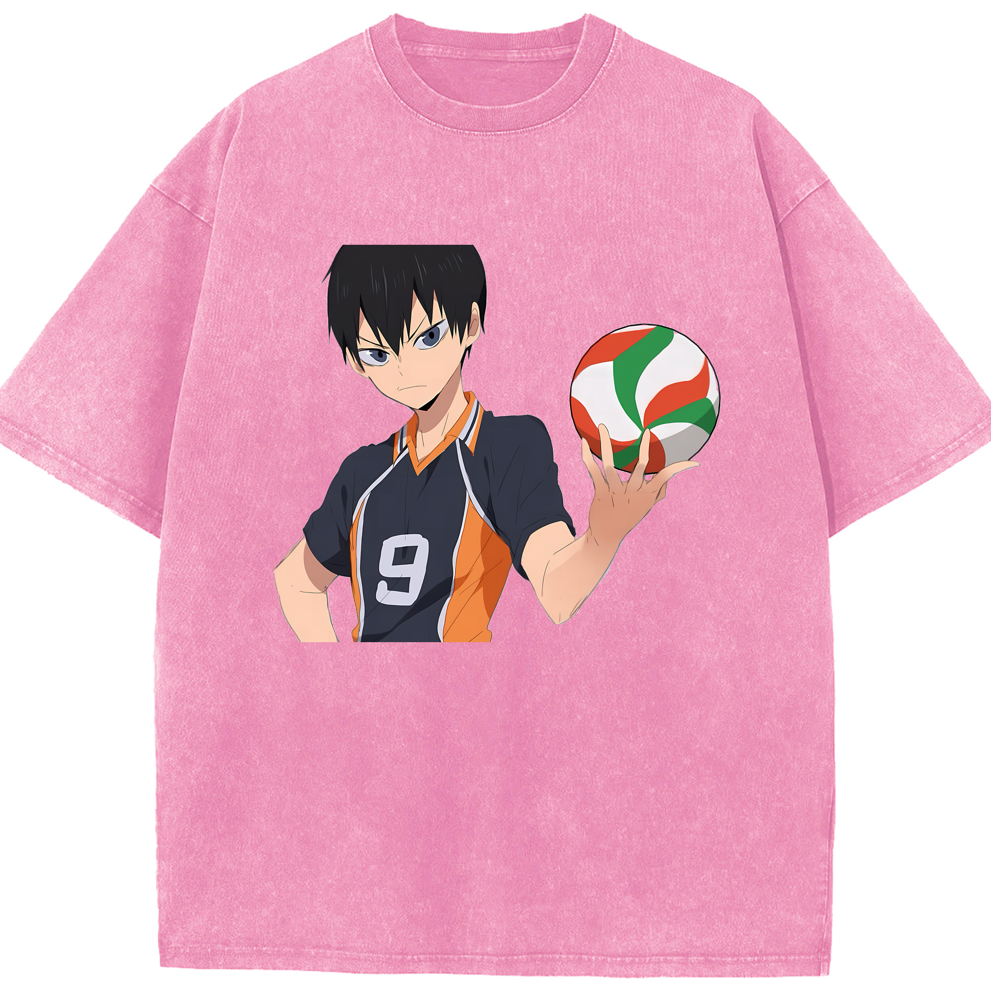 （画像用） ハイキュー!! Haikyu!! 綿100% ヴィンテージ風 半袖Tシャツ（フロントプリント）